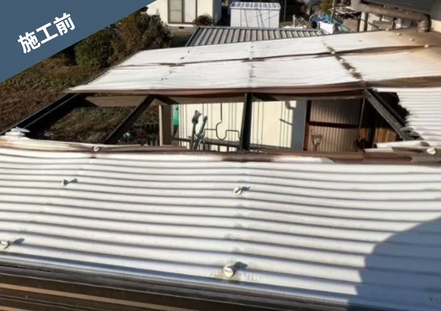 テラスの波板取替工事